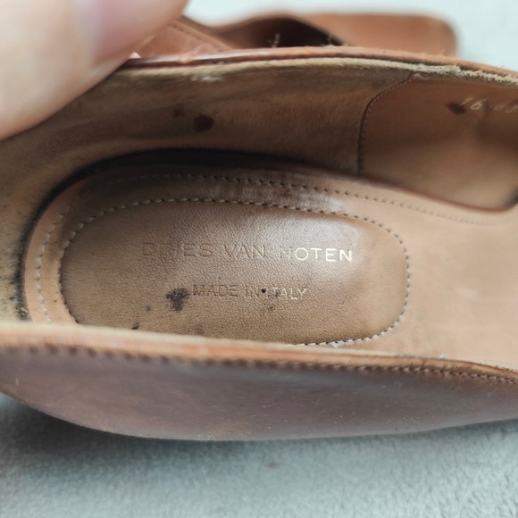 Dries Van Noten Pumps Womens 36.5 6.5 Brown Leather Snake Print Block Heel Shoes - Picture 8 of 13